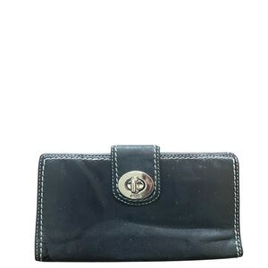 Coach Black leather Hampton Turnlock wallet